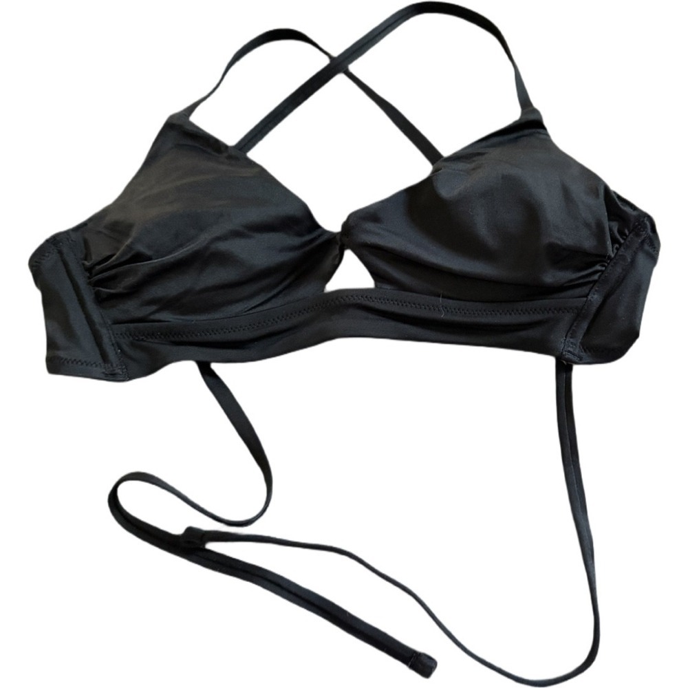 Shade & Shore Black Bikini Top 32B NWT Underwire Adjustable Straps Swim Top